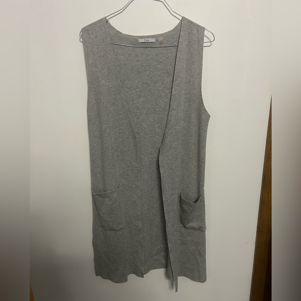 Dex Gray Open Front Duster Vest
